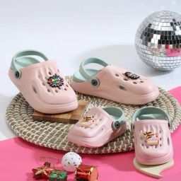 Truffle Collection Boys Pink & Green Clogs-image-73