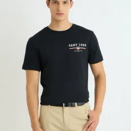 GANT Black Regular Fit Printed T-Shirt-picture-46