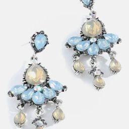 Sohi Silver Plated Designer Stone Dangler Earrings-image-43
