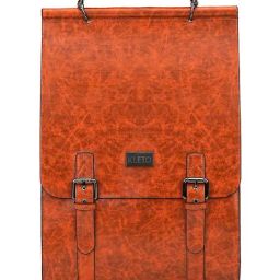 KLEIO Marble Textured Orange Medium Backpack-16