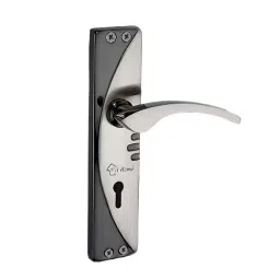 ALONE LOCKS Black Silver Mortice Door Handle Set with Lock 3 Keys 7 inchK.Y. Moon for Door Bathroom Bedroom Living Room-46