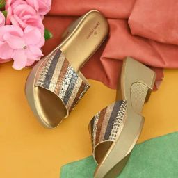 Pelle Albero Women's Gold Casual Wedges-image-46