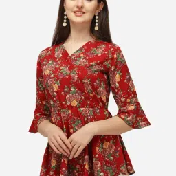 Prettify Maroon Floral Print Top-image-59