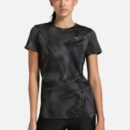 Puma Black Regular Fit Printed Sports T-Shirt-image-95
