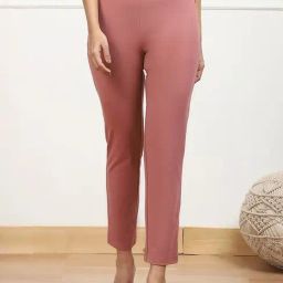 Biba Pink Plain Trousers-image-3