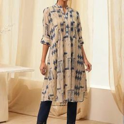 Biba Beige Printed Kurta-image-59