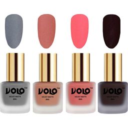 VOLO Set of 4 Velvet Dull Matte Nail Polish - 8 ml Each - 20-38-41-45-26