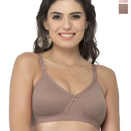College Girl Pack of 2 Solid Full Coverage Lightly Padded Non-Wired Minimizer Bra-20