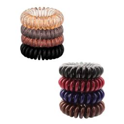 OOMPH Combo of 8 Black & Brown Invisible Elastic Rubber Band Ponytail Holder-image-13