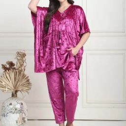 TAG 7 Pink Velvet Relaxed Fit Sleepwear-image-97