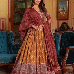JULEE Printed Ready to Wear Lehenga & Unstitched Blouse With Dupatta-picture-9