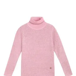 Elle Kids Pink Solid Full Sleeves Sweater-image-53