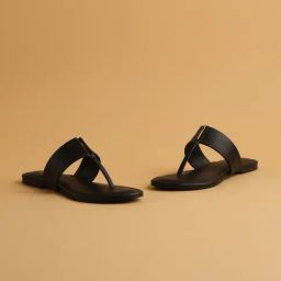 Eridani Women's Petra Black T-Strap Sandals-image-60