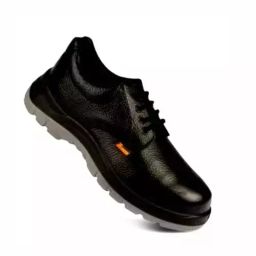 Paragon Steel Toe Safety Shoes Low Ankle Double Density PU Sole Vamp Grain Leather Size UK 10 Black, 741-image-1