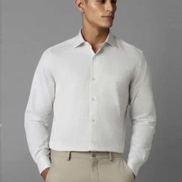 Louis Philippe White Cotton Regular Fit Printed Shirt-picture-45