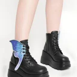 Truffle Collection Women's Black Wedge Boots-image-40