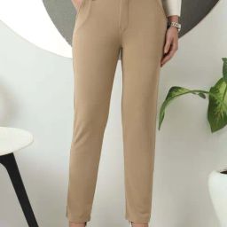 FITHUB Beige Formal Trouser-image-94