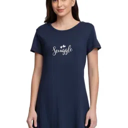 Amante Navy Printed Sleep Tee-picture-12