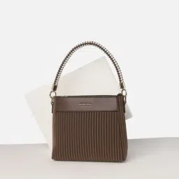 Allen Solly Brown Striped Handbag-picture-27