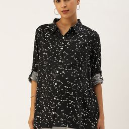 Blush 9 Maternity Women Relaxed Opaque Printed Maternity Shirt-image-55