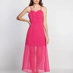 Zink London Pink Regular Fit Maxi Dress-image-43