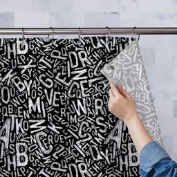 ArtzFolio Black & White Printed Waterproof Shower Curtain-image-65