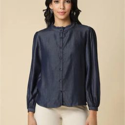 Allen Solly Navy Regular Fit Shirt-image-7