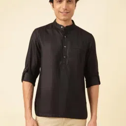 Fabindia Black Viscose Silk Slim Fit  Casual Shirt-image-91