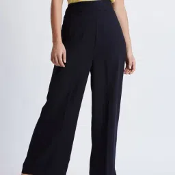 MAGRE Flex Fit Solid High-Rise Flat-Front Trousers-picture-24