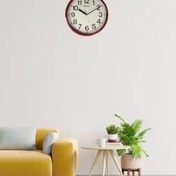 SEIKO elegant white & red plastic wall clock with sweep movement-3