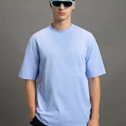 Bewakoof Blue Relaxed Fit Oversized Crew T-Shirt-picture-40