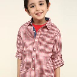 Bonkids Boys Multicolor Cotton Chequered Shirt-image-82