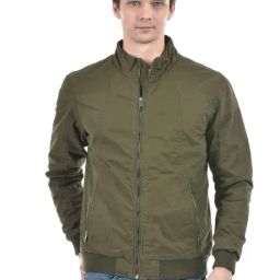 Numero Uno Olive Cotton Regular Fit Jacket-image-34