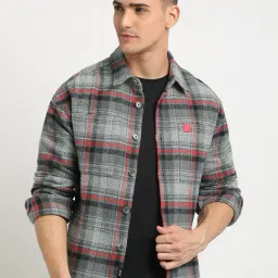 The Bear House Multicolored Cotton Loose Fit Checks Shacket-picture-36