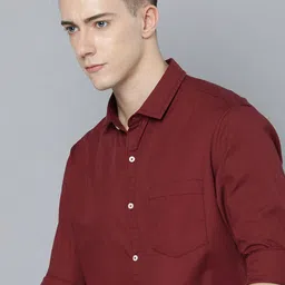 ether Pure Cotton Cutaway Collar Solid Regular Fit Casual Shirt-picture-30