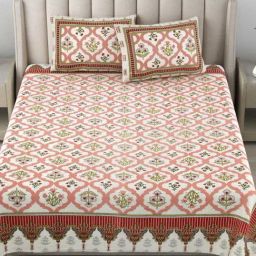 JaipurFabric Multicolor Cotton 180 TC Jungle Printed Bedsheet with 2 Pillow Covers-image-94