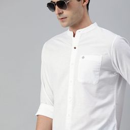 WROGN Men White Slim Fit Casual Shirt-image-8