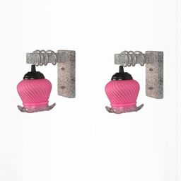 SOMIL Pink Glass Cylinder Printed Wall Lamps-picture-16