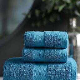 DDECOR Live Beautiful Blue Cotton 500 GSM Hand Towel - Set of 1-picture-30