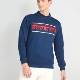U.S. Polo Assn. Denim Co. Dark Blue Cotton Regular Fit Printed Sweatshirt-14