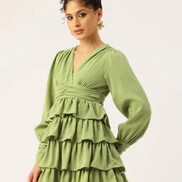 bebe Ruched and Ruffle Detail Fit & Flare Mini Dress-image-57