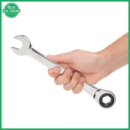 B K Jagan & Co Combination Spanner High Carbon Steel, Rubber Open End Polished 17 X 17 mm image 4