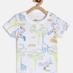 MINIKLUB Kids White Printed T-Shirt-image-125