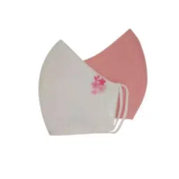 Ivillage Large Cotton Off White & Pink Organic 3 Layer Face Mask Set Mask07L_Set1 (Pack of 1000)-image-61