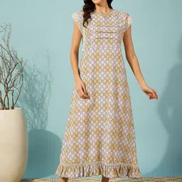 The Kaftan Company Printed Maxi Nightdress-image-90