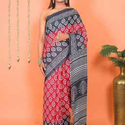 Ravi Janki Suit & Sarees Floral Pure Cotton Saree-image-8