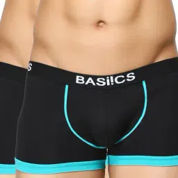 BASIICS by La Intimo Black Mid Rise Comfort Fit Trunks (Pack of 2)-picture-48