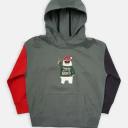Angel & Rocket Kids Green Printed Full Sleeves Hoodie-image-15