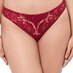 Amante Maroon Lace Pattern Thong Panty-image-58