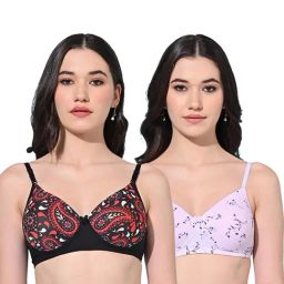 FIMS Black & Lilac Printed Bras - Pack Of 2-picture-17